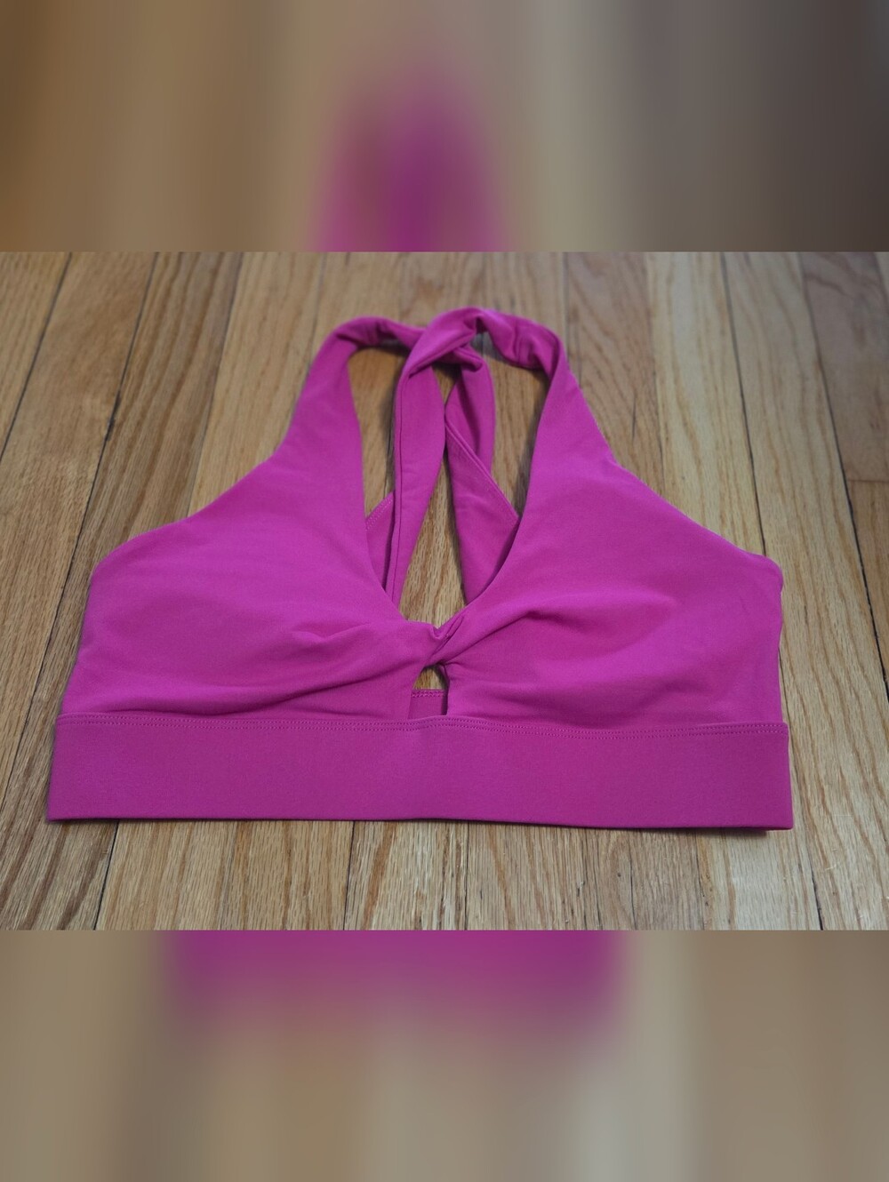 Fabletics Oasis Twist Sports Bra In Hot Pink EUC Size S